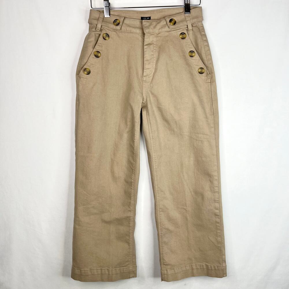 Simply Vera Vera Wang Tan Nautical Wide Leg Cropped Pants 4